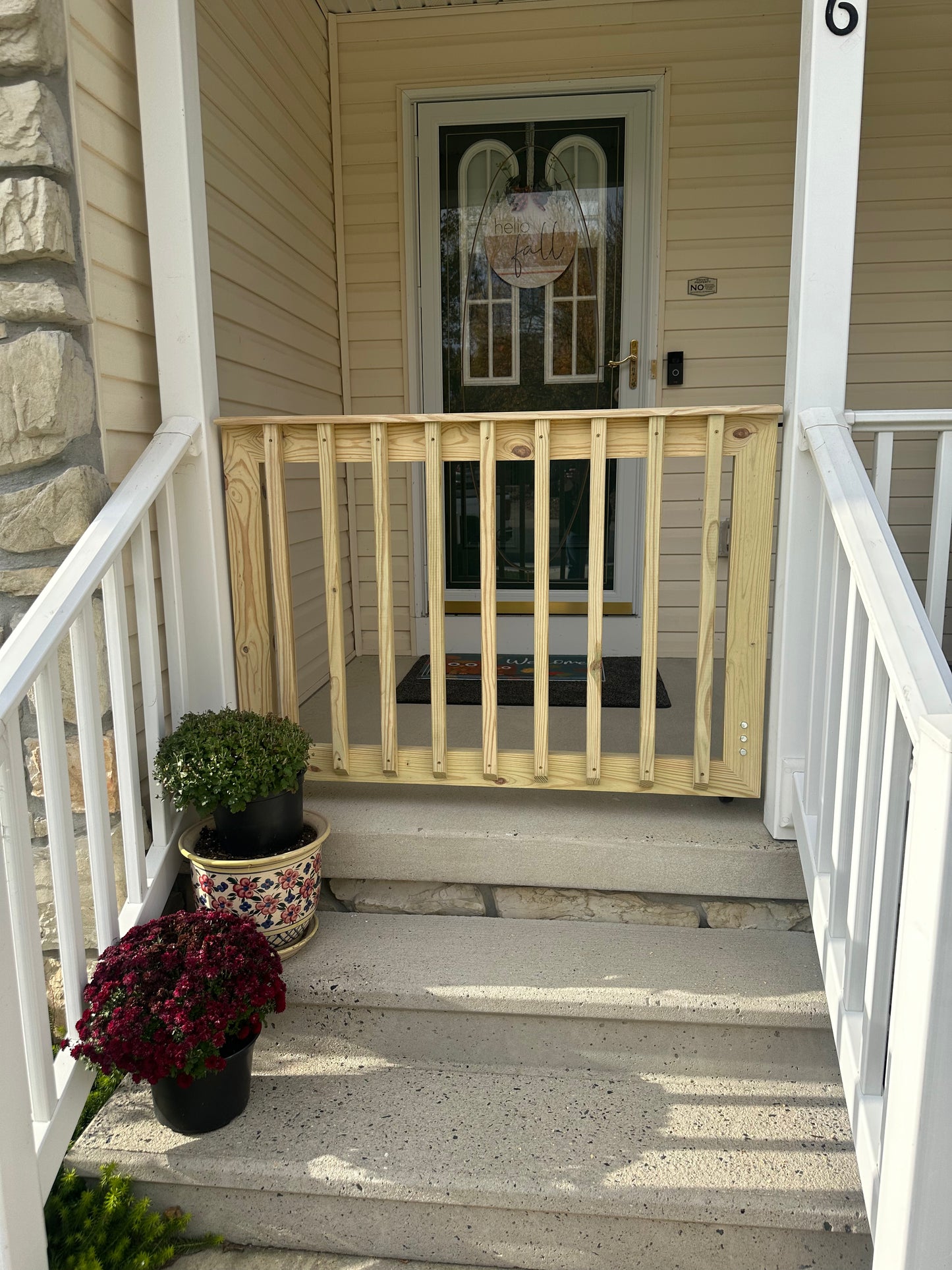 Installed dog safety gate