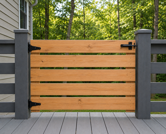 Single Modern Horizontal Wooden Patio Gate