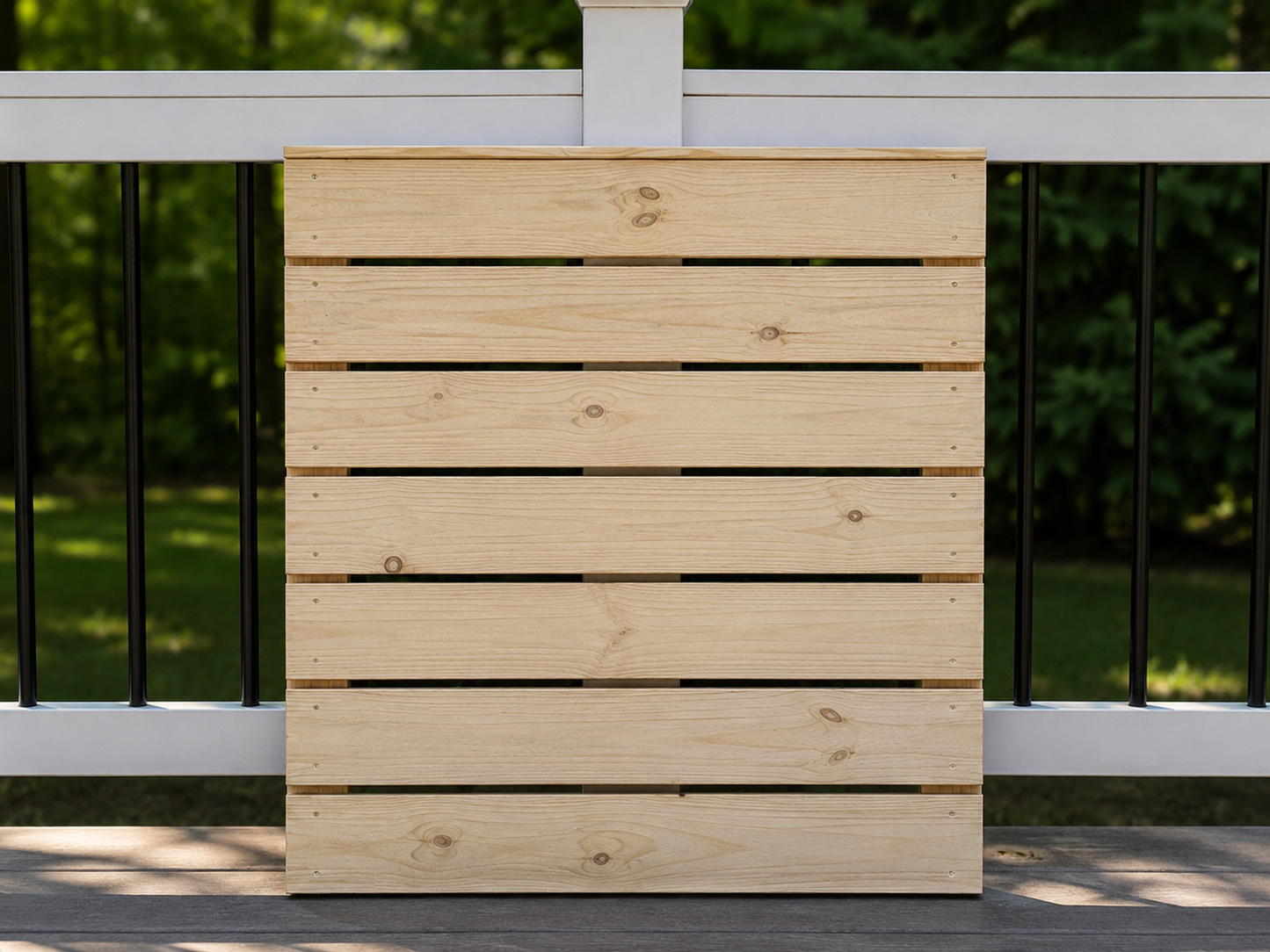 Single Modern Horizontal Wooden Patio Gate